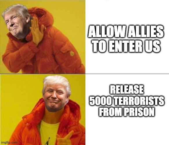 Trump version of Drake Meme